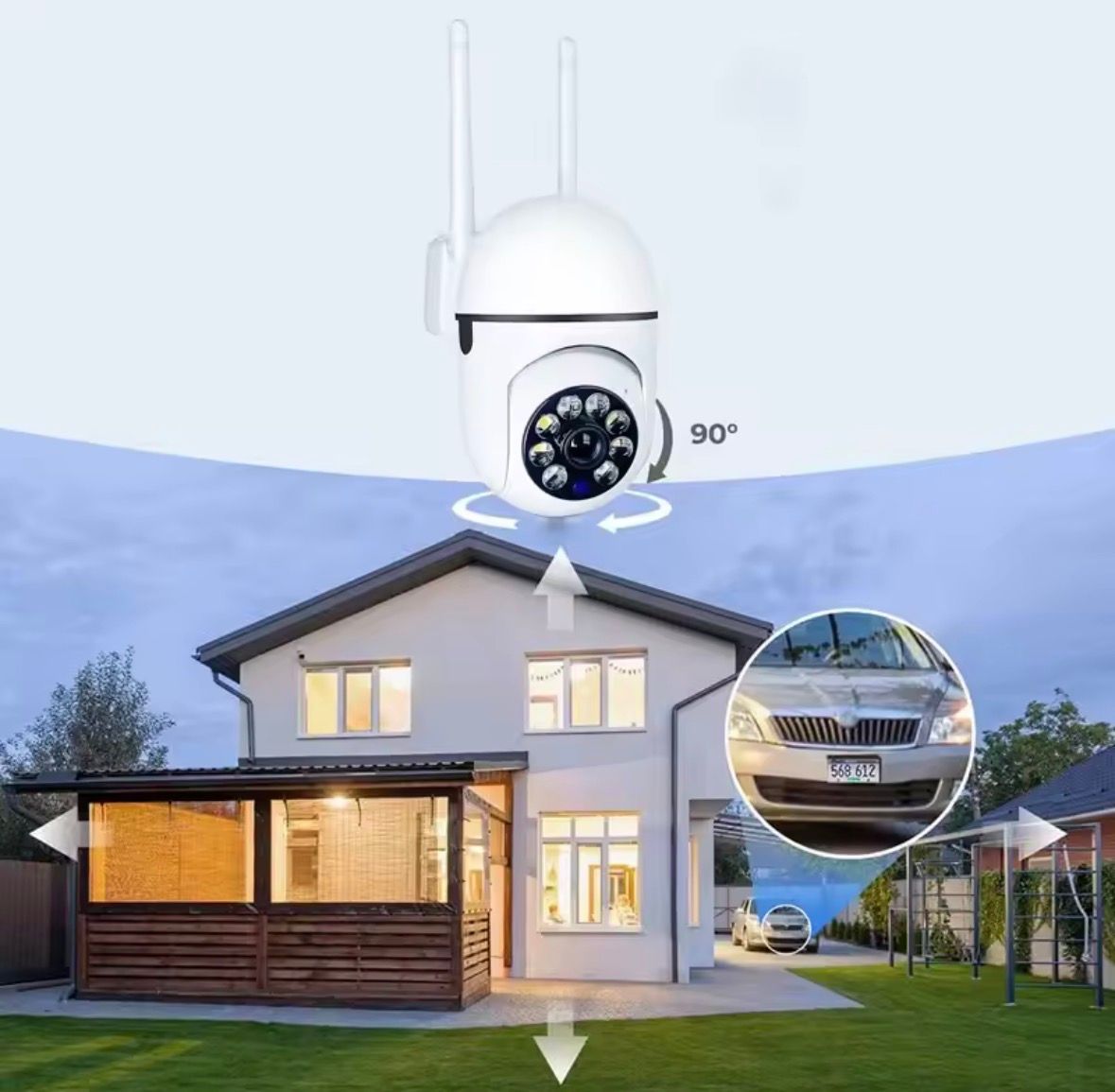 📹 WLAN PTZ-Außenkamera – Überwachung, 355° Drehung, Nachtsicht, Zwei-Wege-Audio