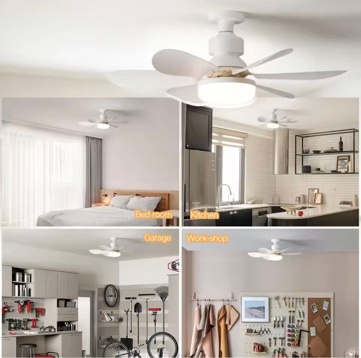 💡 LED-Deckenleuchte 40W mit Ventilator E27 + Fernbedienung – Licht- und Lüftungsregulierung