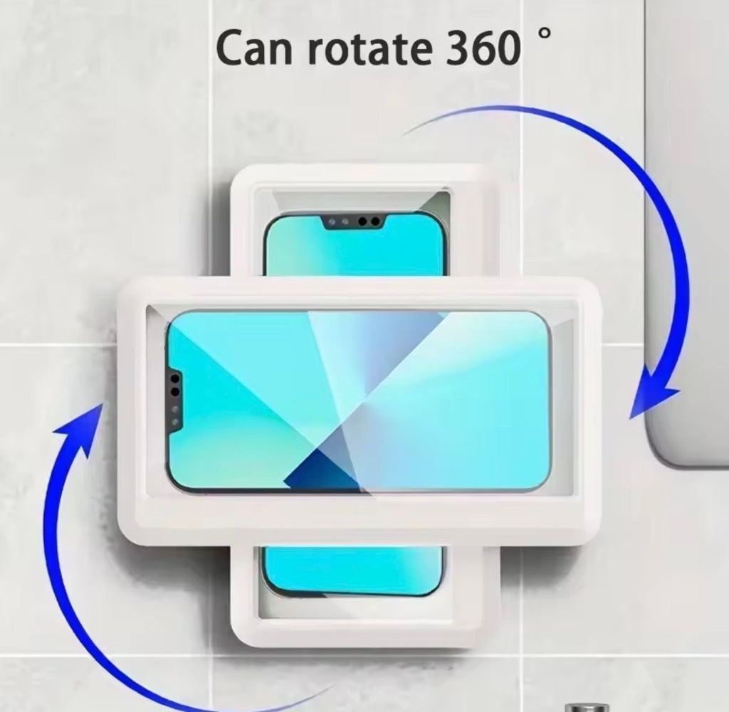 📱 Wodoodporny uchwyt na telefon do łazienki 360° – na ścianę