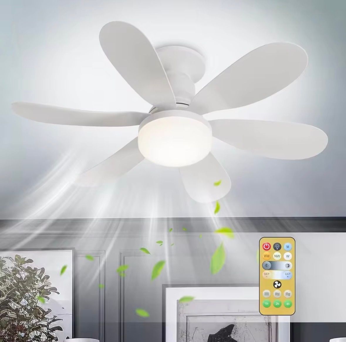 💡 LED-Deckenleuchte 40W mit Ventilator E27 + Fernbedienung – Licht- und Lüftungsregulierung