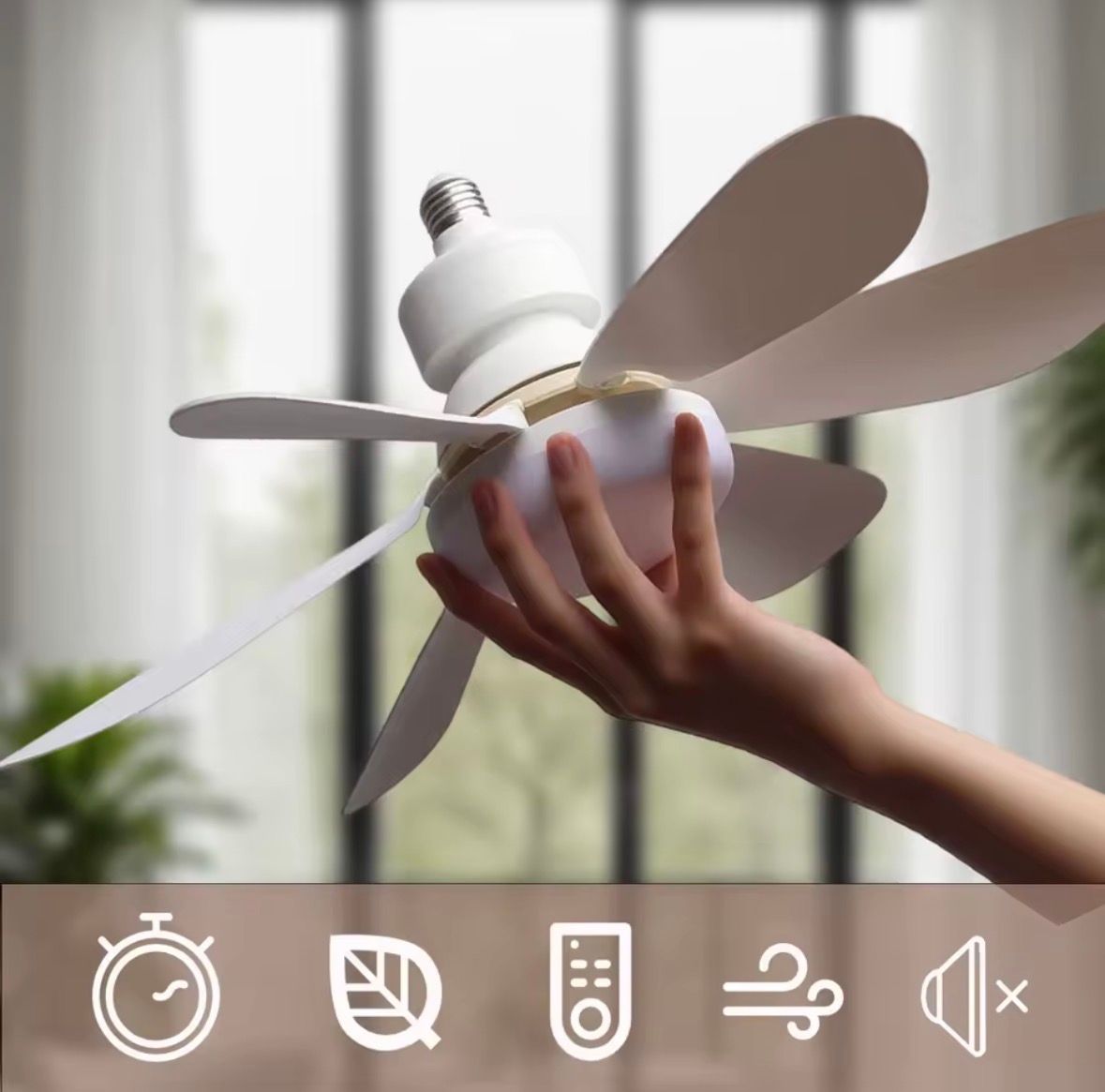 💡 LED-Deckenleuchte 40W mit Ventilator E27 + Fernbedienung – Licht- und Lüftungsregulierung