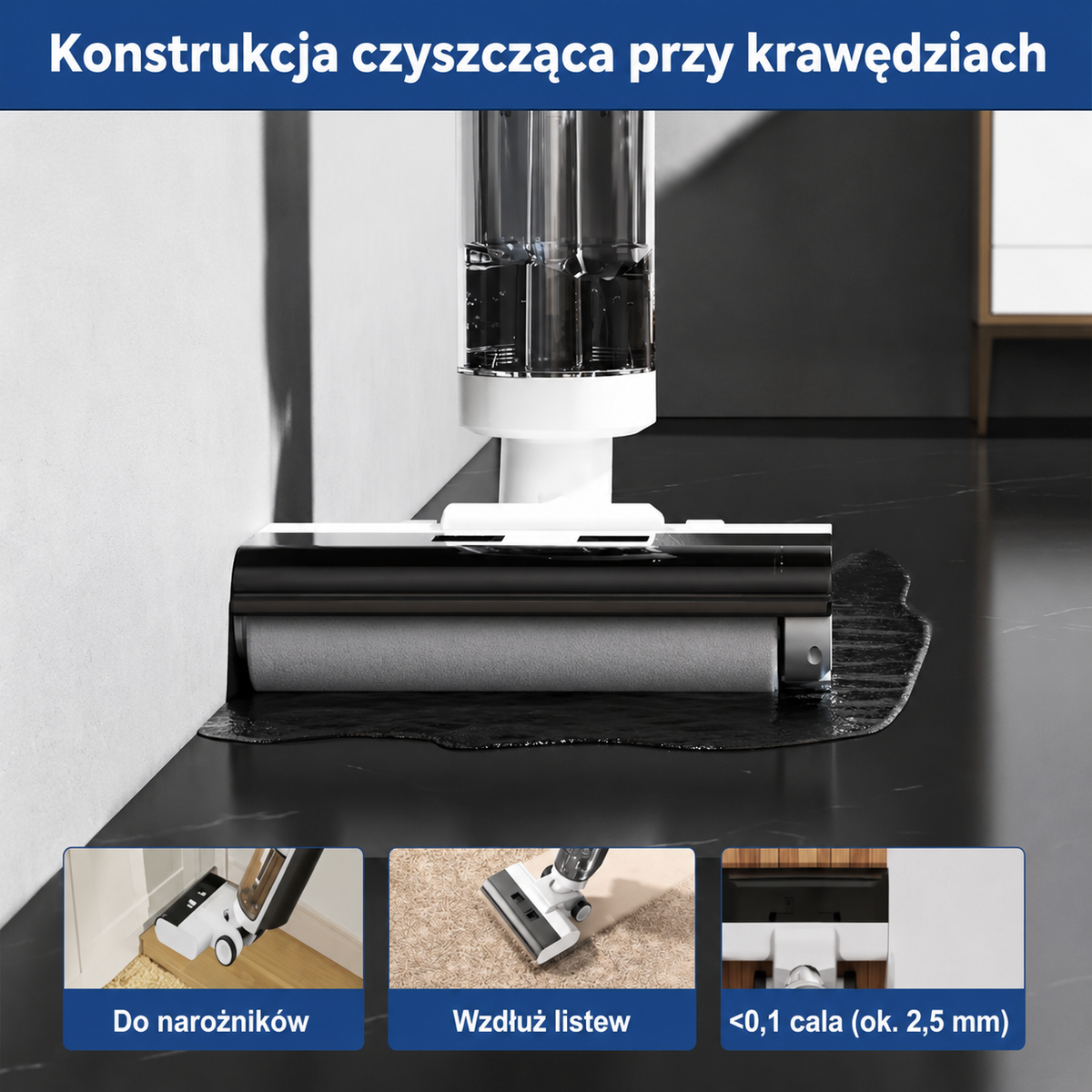 🧼 Odkurzacz Pionowy 2w1 – Odkurzanie + Mopowanie 💦 | 9000 Pa | Samoczyszczenie