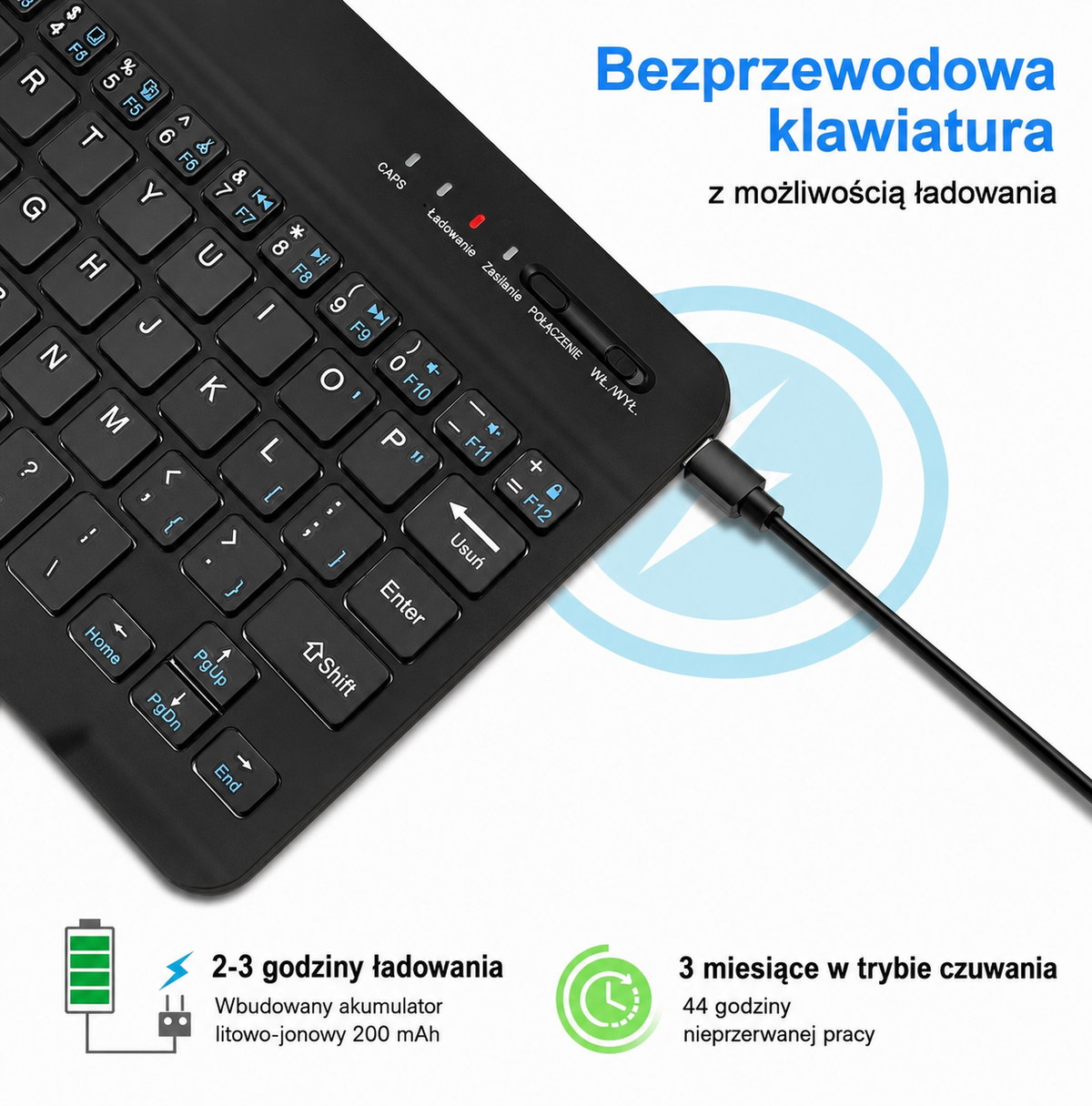 ⌨️ Bluetooth-Tastatur 5.1 – Kabellose Mini-Tastatur für Tablet, Telefon und Laptop