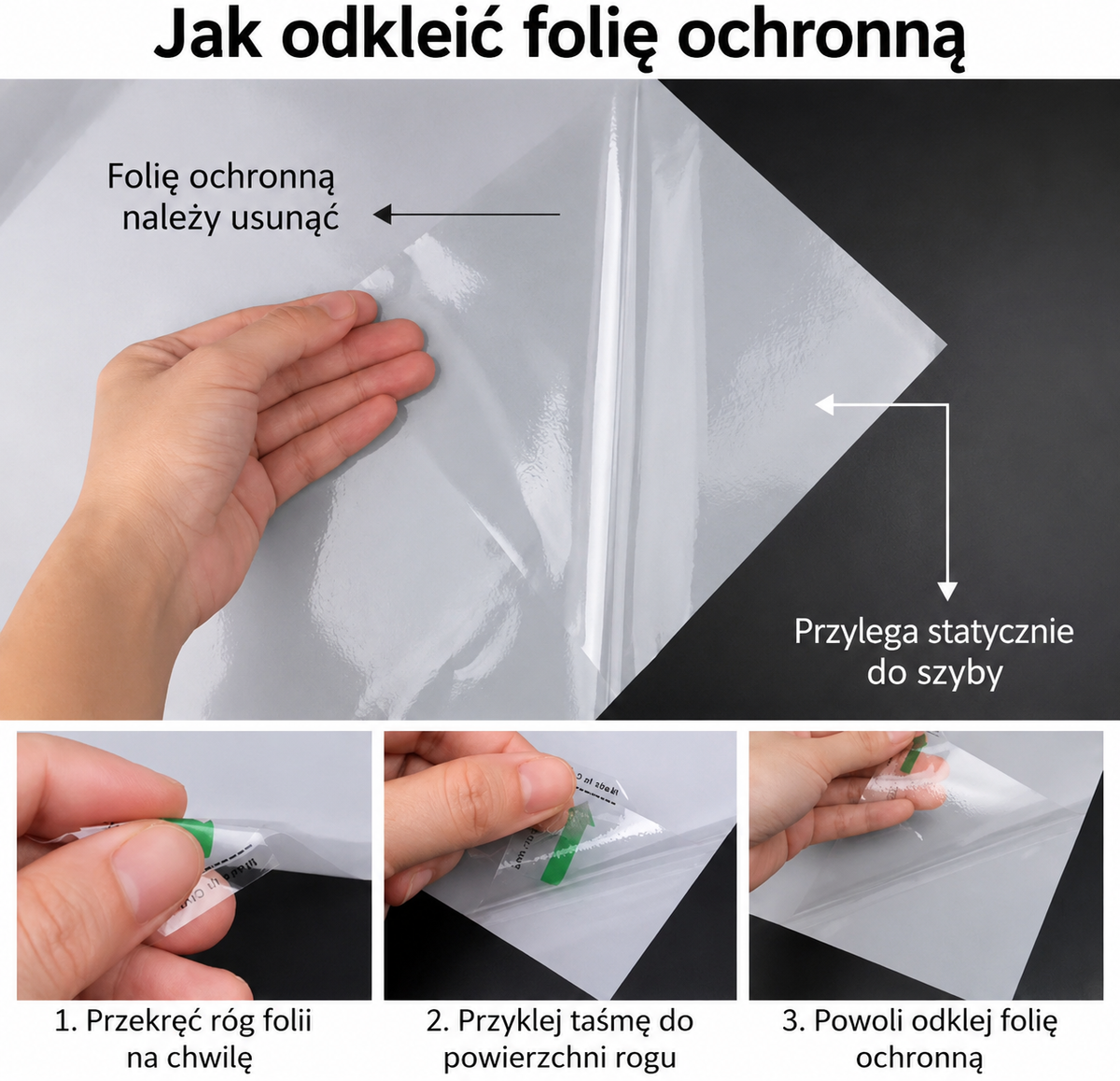 🪟 Folia Okienna Matowa Prywatności – Statyczna Bez Kleju do Łazienki, Kuchni i Domu 🔒