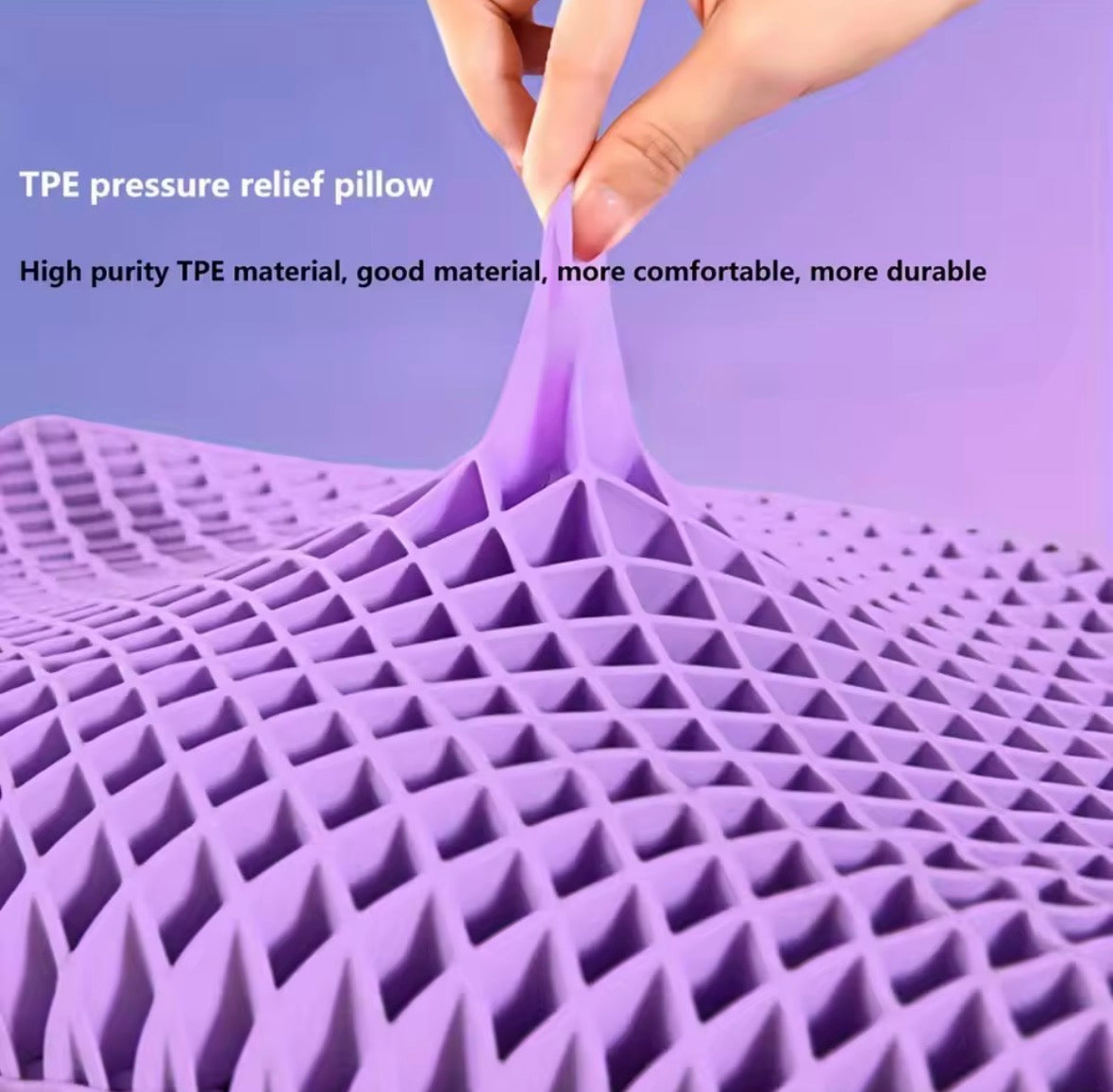 💜 PODUSZKA ERGONOMICZNA TPE 3D – ODDYCHAJĄCA PODUSZKA DO SNU 😴✨