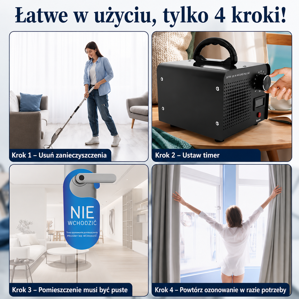 💨Generator ozonu PODOFO 60 000 mg/h – Ozonator do domu, auta i biura z timerem 120 min