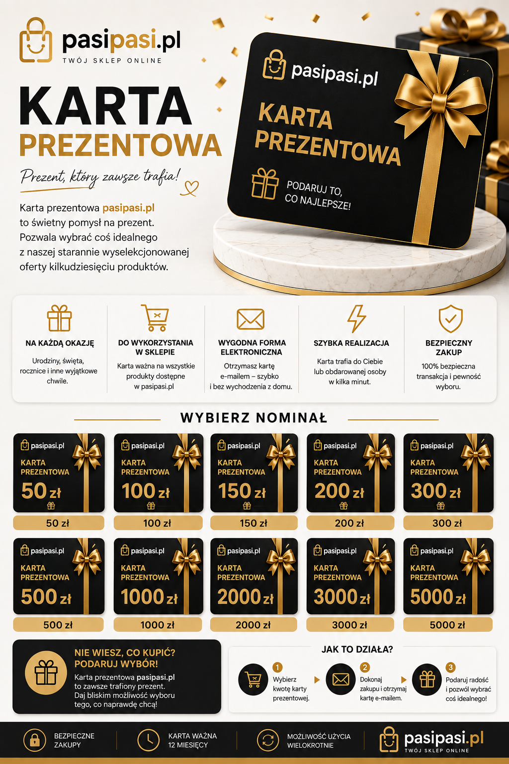🎁 Karta Prezentowa PasiPasi.pl – idealny prezent na każdą okazję