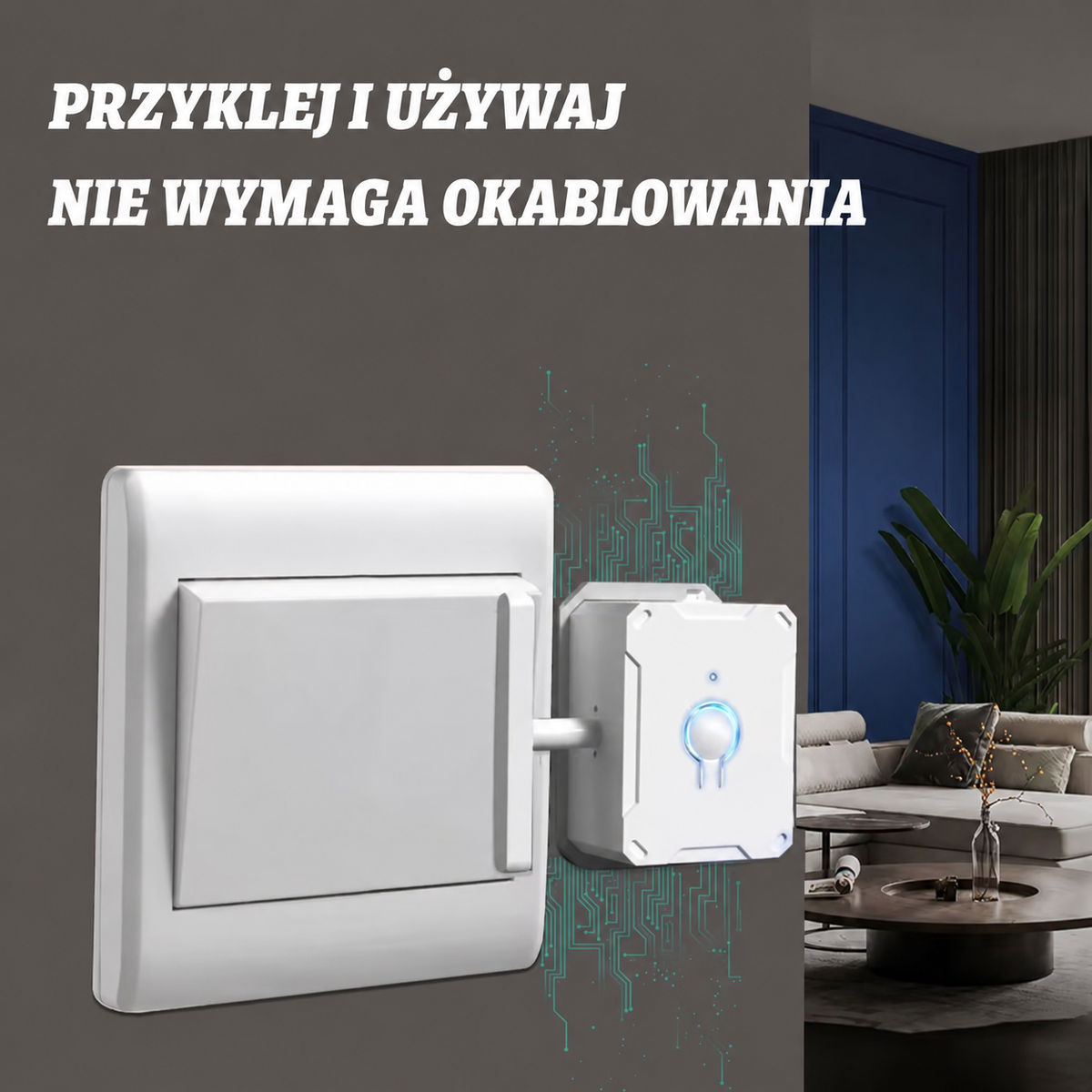 💡 Bezprzewodowy Przełącznik Światła RF433MHz – Samoprzylepny, Bez Kabli i Wiercenia 🔥