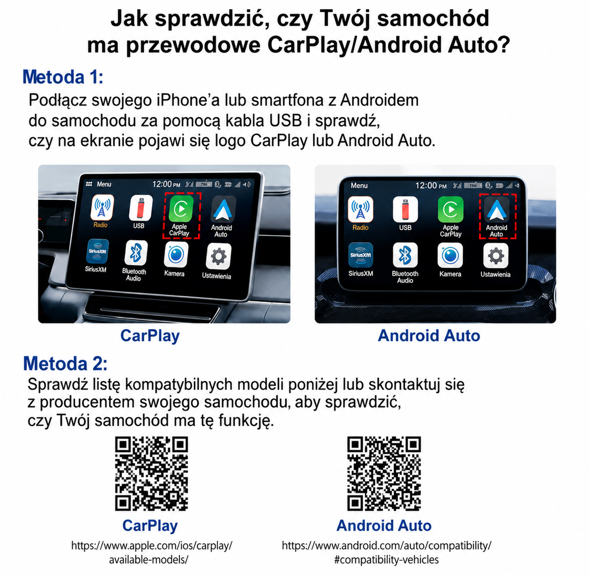 🚗 Bezprzewodowy Adapter CarPlay + Android Auto 2w1 📱 Wi-Fi 5.8 GHz | Plug & Play