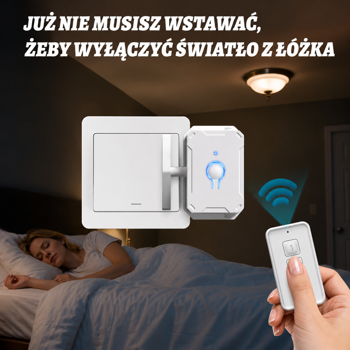 💡 Bezprzewodowy Przełącznik Światła RF433MHz – Samoprzylepny, Bez Kabli i Wiercenia 🔥