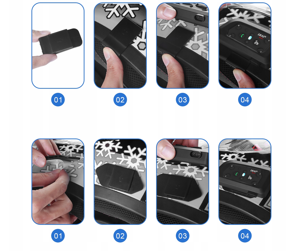 🏍️ Interkom Motocyklowy EJEAS V6 PRO+ Bluetooth 5.1 USB-C IP67 1200 m 🎧