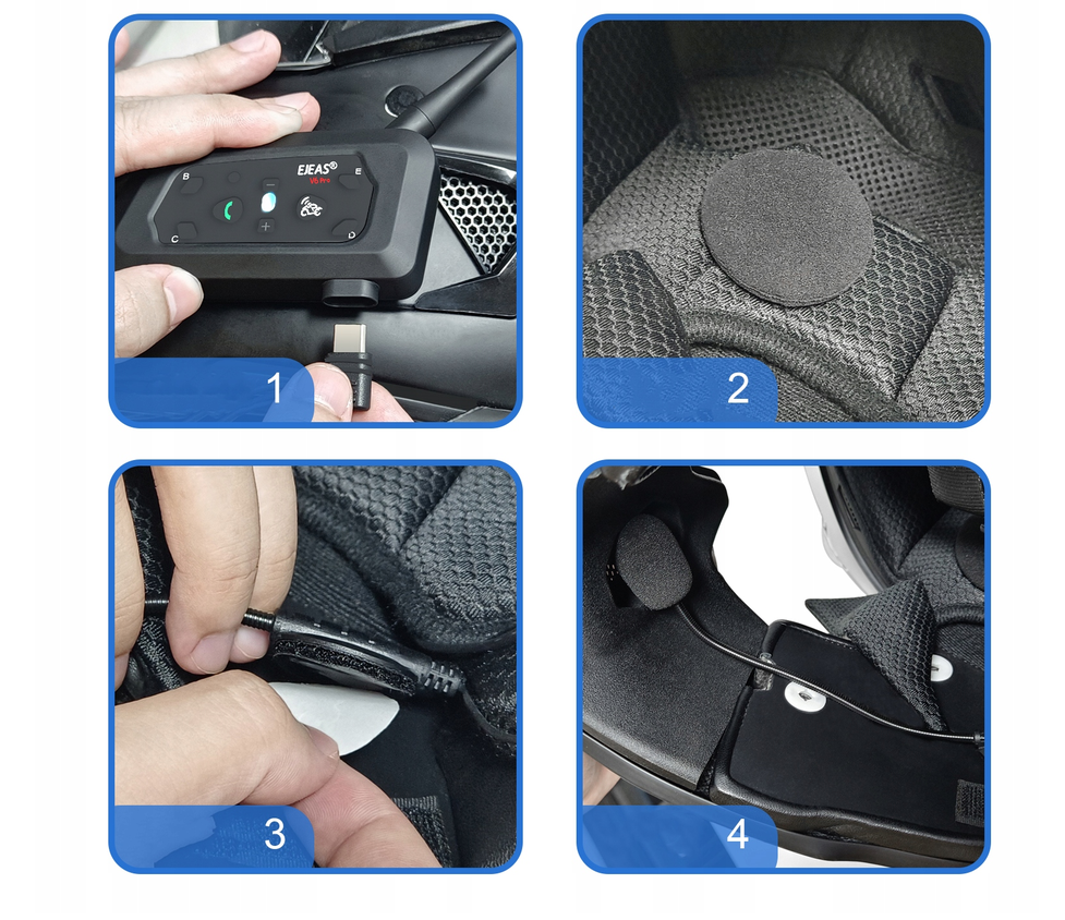 🏍️ Interkom Motocyklowy EJEAS V6 PRO+ Bluetooth 5.1 USB-C IP67 1200 m 🎧