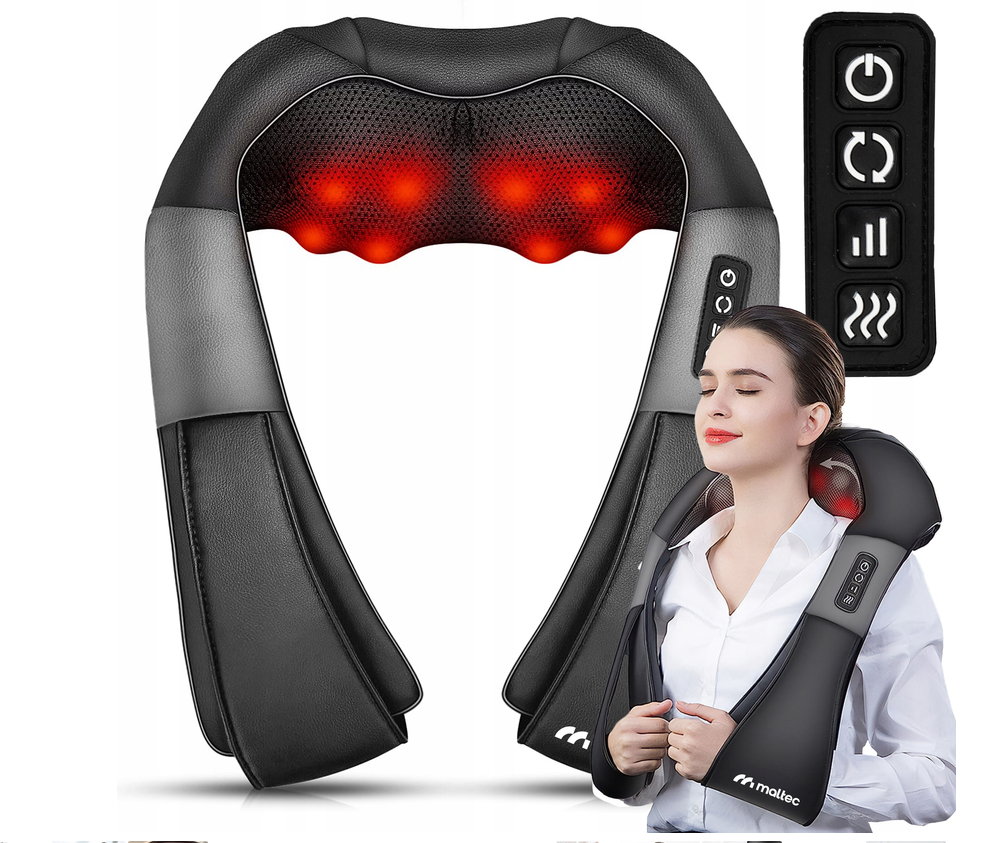 💆 MalTec Shiatsu-Massagegerät für Nacken, Hals, Rücken und Füße mit Heizfunktion 🔥