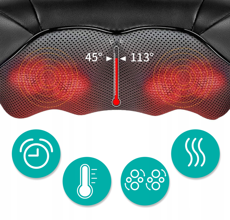 💆 MalTec Shiatsu-Massagegerät für Nacken, Hals, Rücken und Füße mit Heizfunktion 🔥