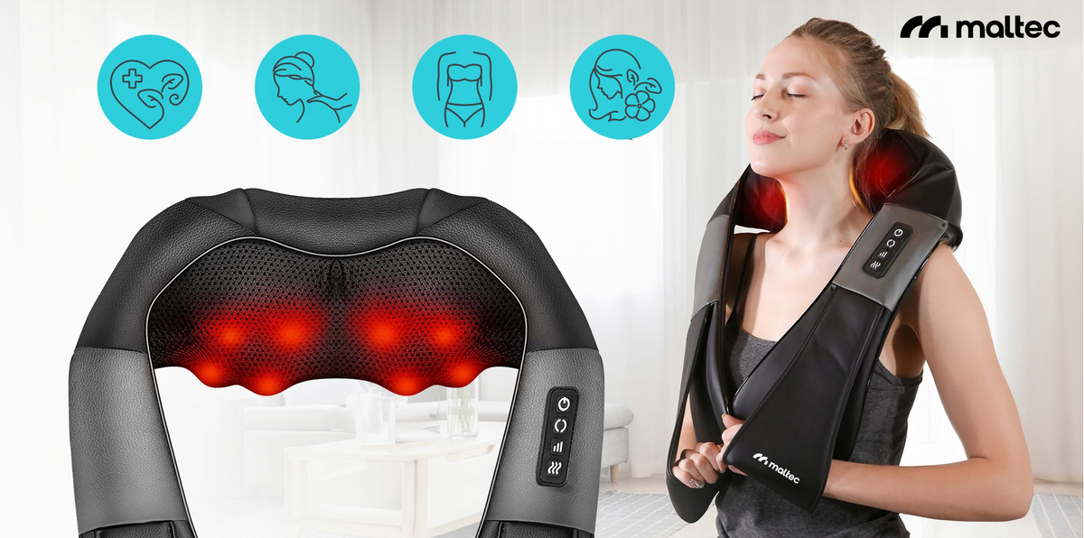 💆 MalTec Shiatsu-Massagegerät für Nacken, Hals, Rücken und Füße mit Heizfunktion 🔥