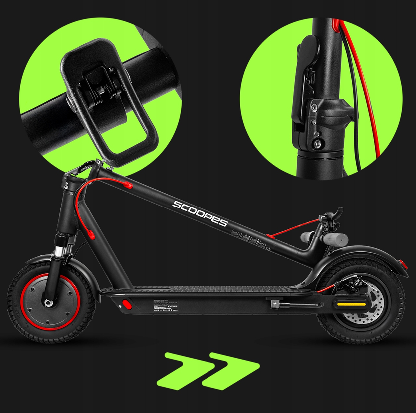 🛴 Hulajnoga Elektryczna SCOOPES E-Cruise 350W – Zasięg 35 km, Koła 10", Amortyzacja ⚡